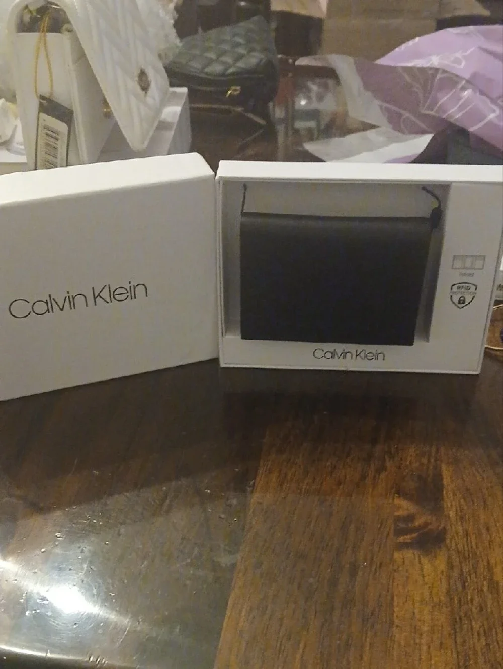 Calvin Klein Black Leather Wallet in Branded Box